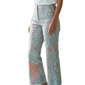 Trina Turk Paisley Print Cropped Pants In Size 8